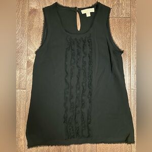MICHAEL Michael Kors Black Textured Sleeveless Blouse